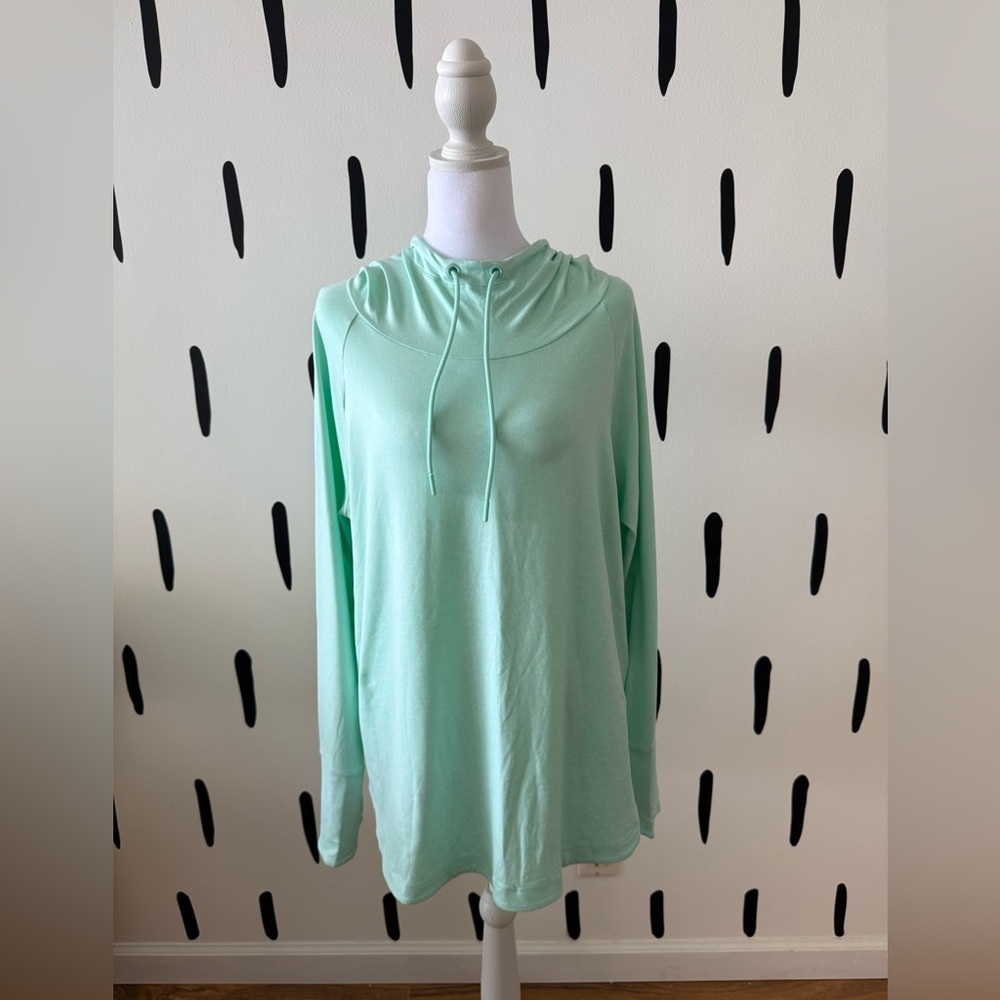 Athleta Mint Green Lightweight Hooded Pull-On Top